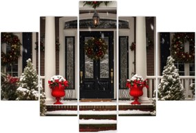 Tablou - Casa decorată de Crăciun (150x105 cm)