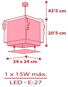 Lustră pentru copii HELLO KITTY Dalber 73262, 1xE27/15W/230V, roz