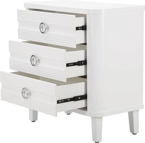 Comoda, Shine, Mauro Ferretti, 81 x 40 x 84 cm, lemn de brad/MDF/metal, alb