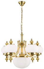 Lustra suspendata eleganta stil clasic Nostalgie 6L alama lucios/opal