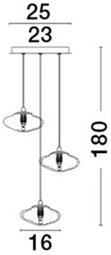 Lustra moderna cu 3 Pendule design decorativ KING aurie