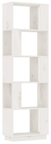 814045 vidaXL Bibliotecă/Separator cameră, alb, 51x25x163,5 cm lemn masiv pin