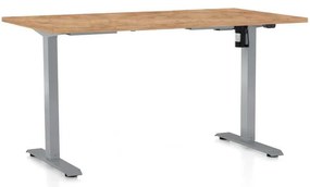 Masă înălțime reglabilă OfficeTech A, 120 x 80 cm, picioare gri, stejar kraft