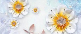 Tablou - Copoziția flori și fluturi (120x50 cm)