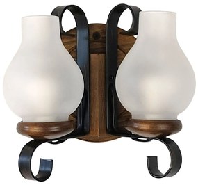 Aplica de perete rustica fabricata manual din lemn Roata WOOD-RO-AP2