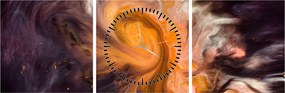 Tablou abstract - universul (cu ceas) (90x30 cm)