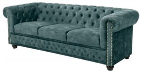 Canapea clasica stil englezesc Chesterfield 3 locuri, petrol