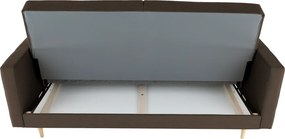 Canapea cu 3-locuri tapiţat, material ciocolatiu, AMEDIA