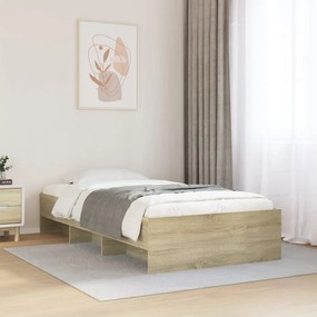 vidaXL Cadru pat fără saltea stejar sonoma 100x200 cm lemn prelucrat