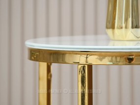 Măsuță de cafea Calvis (marmură albă + auriu). 1111584