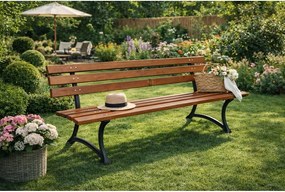 Bancă de grădină în culoare naturală din lemn masiv – Rojaplast