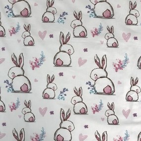 Lenjerie de pat din bumbac pentru patut BUNNY SWEET alb Dimensiune lenjerie de pat: 40 x 60 cm | 100 x 135 cm