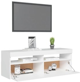 Comoda TV cu lumini LED, alb, 120x35x40 cm 1, Alb, 120 x 35 x 40 cm