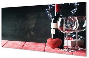 Tablouri pe sticlă Inima de pahare de vin de sticlă