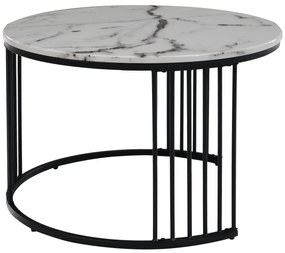 Set 2 Mese de Cafea Moderne cu Îmbinare, Negru+Alb | Aosom Romania