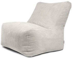 Fotoliu bean bag crem cu tapițerie din catifea reiată Seat 100 Lounge – SLOWDOWN