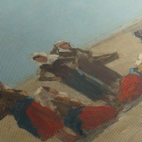 Tablou - Eugène Boudin, Women on the Beach at Berck, reproducere (120x50 cm)