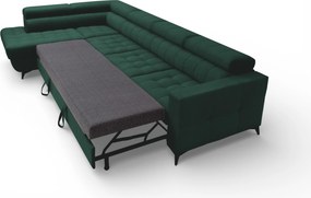 Colțar extensibil Nardo Maxi pe stânga - catifea verde Bluvel 78