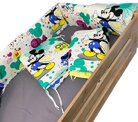 Aparatori tip Maxi pt patut casuta Montessori Mickey si Minnie pe alb 90x200 cm