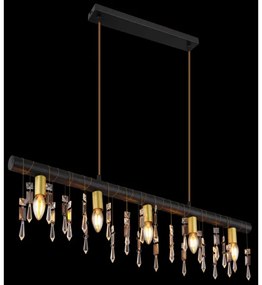 Globo 15532-5HB - Candelabru suspendat pe cablu KIRA, 5xE14/40W/230V, negru