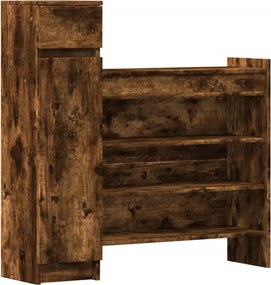 vidaXL Pantofar, stejar afumat, 100,5x28x100 cm, lemn compozit