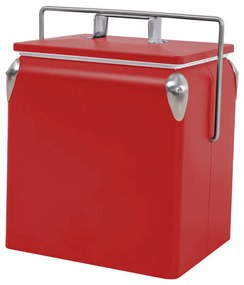 Ladă frigorifică retro metalică turistică 13 l roșie
