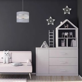 Lustră pe cablu HELEN 1xE27/15W/230V d. 20 cm gri/argintie