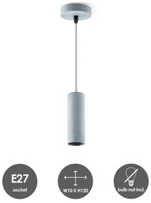 Lustră pe cablu SAGA 1xE27/40W/230V gri