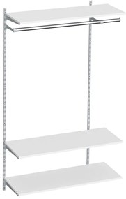 Raft depozitare suspendabil cu 3 polite si bara de haine, 84x30x200 cm PAL ALb