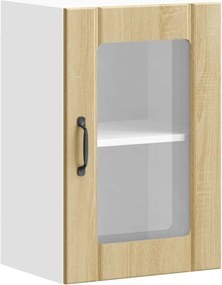 vidaXL Dulap de bucătărie cu ușă din sticlă „Lucca” alb