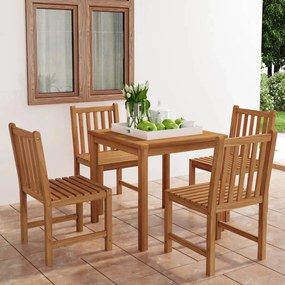 vidaXL Set mobilier grădină, 5 piese, lemn masiv de tec