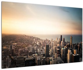 Tablou apusului de soare deasupa orașului (90x60 cm)