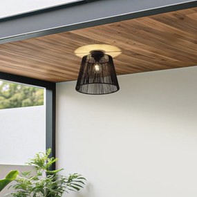 Plafonieră de exterior Japandi cu frânghie neagră IP54 - Jayla