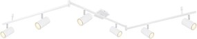 Lustra cu 6 spoturi directionabile design modern ROBBY alb