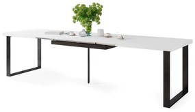 AVELLA Alb Mat - MASĂ LOFT PENTRU SALON / DINING EXTENSIBILĂ PÂNĂ LA 3,1 m!