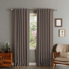 Set draperii din catifea cu rejansa transparenta cu ate pentru galerie, Madison, densitate 700 g/ml, Harbor gray, 2 buc