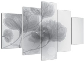 Tablou - Flori în nuanțe gri (150x105 cm)