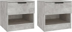 vidaXL Noptiere, 2 buc., gri beton, lemn prelucrat