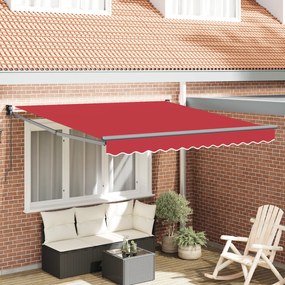 vidaXL Marchiză manuală retractabilă roșie 350x250 cm