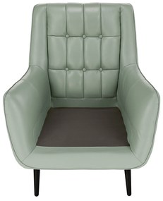 Fotoliu design, piele / piele ecologică, neomint / negru, LINSY