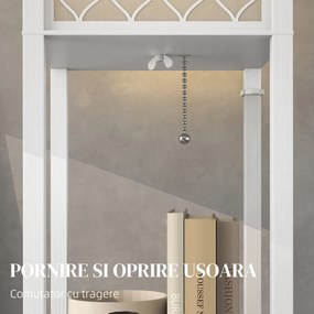 Homcom Lampa Pom 160 cm – Negru cu Rafturi pe 3 Niveluri | Aosom Romania