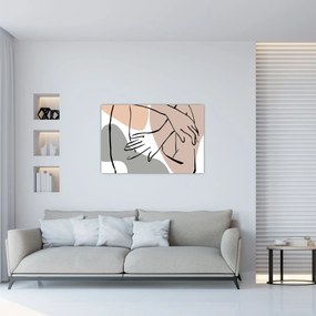 Tablou - Femeie corp linie de artă N⁰2 (90x60 cm)