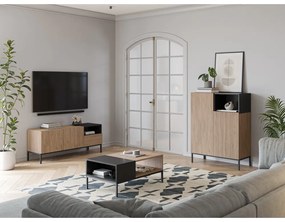 Măsuță de cafea neagră/în culoare naturală 56x90 cm Cailin – Marckeric