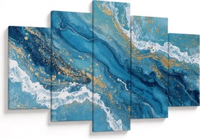 Tablou - Marmură bleu cu aur II. (150x105 cm)
