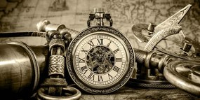 Tablou ceasul din trecut în design sepia