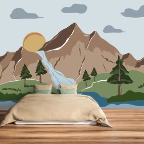 Fototapet - Ilustrații de peisaje montane (147x102 cm)