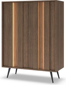 Comodă înaltă Flaro 93 cm cu iluminare - stejar dunin