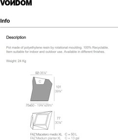 Ghiveci / Jardiniera plante design decorativ modern FAZ PLANTER XL II