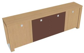 Dulap mic Verno+ S 260 x 46 x 90 cm, uși combinate, stejar deschis / maro