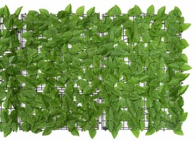 Paravan de balcon, frunze verzi, 300x75 cm Verde, 300 x 75 cm